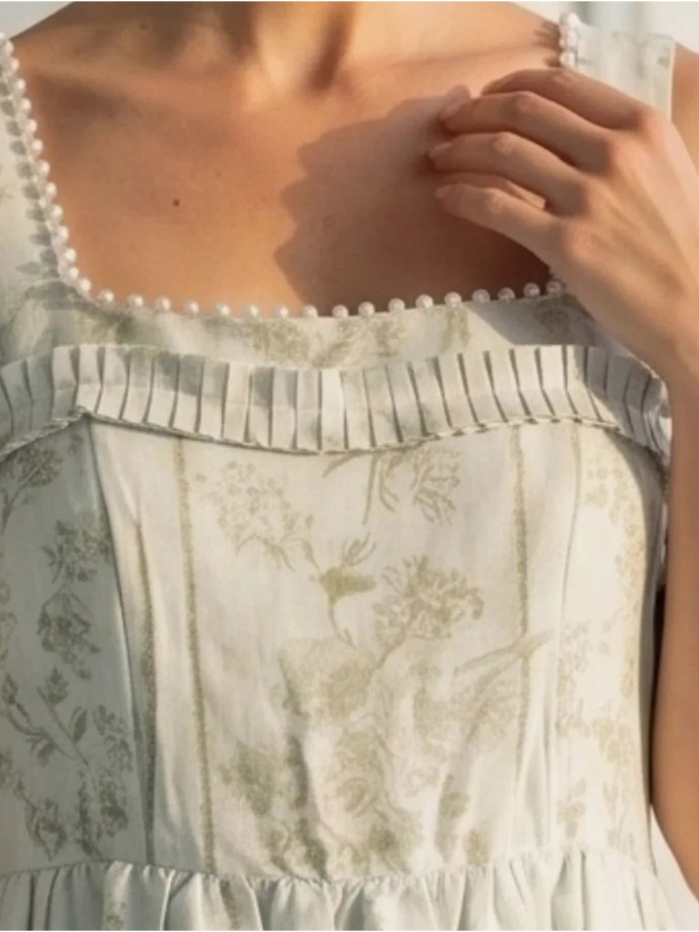 Caroline Constas Pale Mint Floral Maxi Dress - Picture 2 of 5